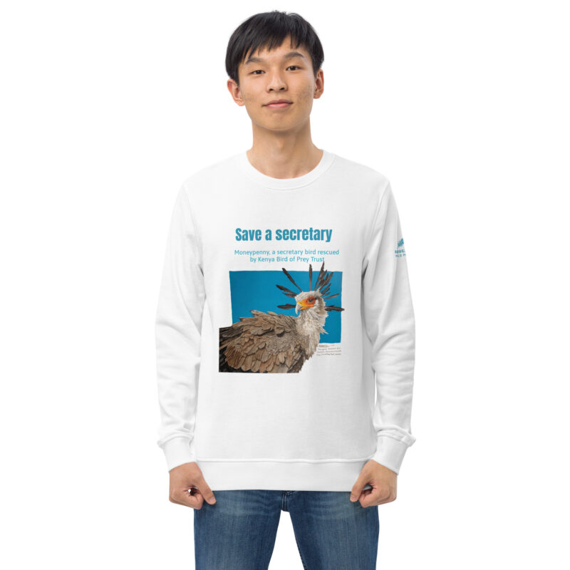 Unisex organic sweatshirt, save asecretary (Moneypenny) - Image 44