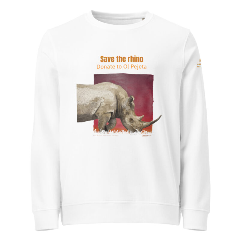 Unisex organic sweatshirt, save the rhino - Image 15