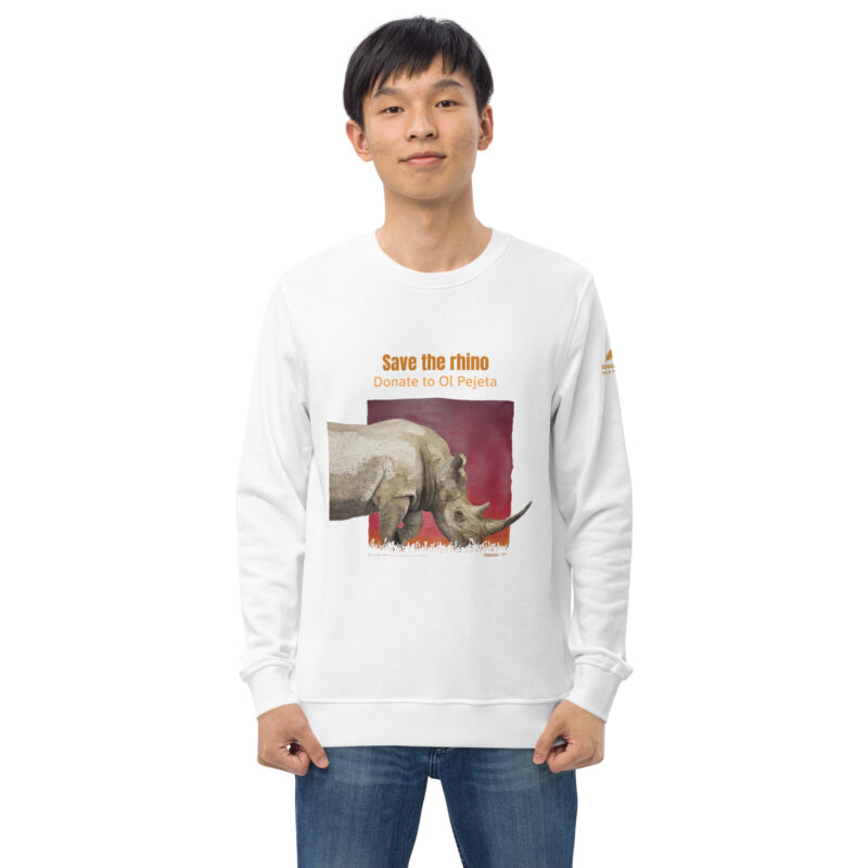 Unisex organic sweatshirt, save the rhino - Image 44