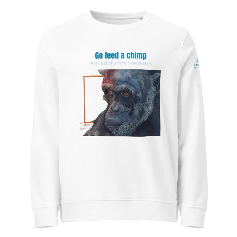 Unisex organic sweatshirt, Go feed a chimp - Image 15