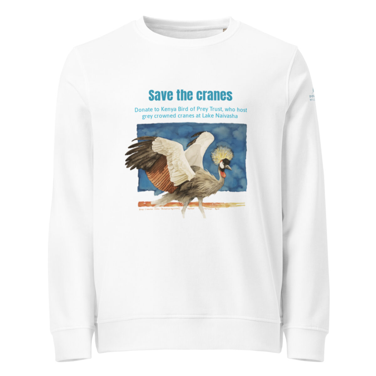 Unisex organic sweatshirt, save the cranes - Image 12