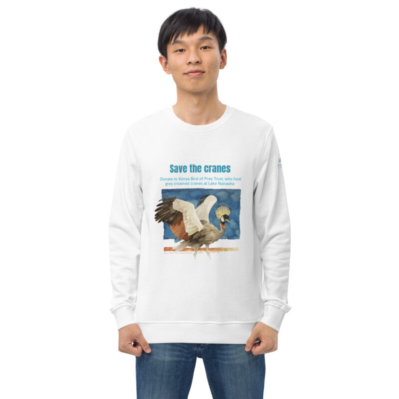 Unisex organic sweatshirt, save the cranes - Image 41