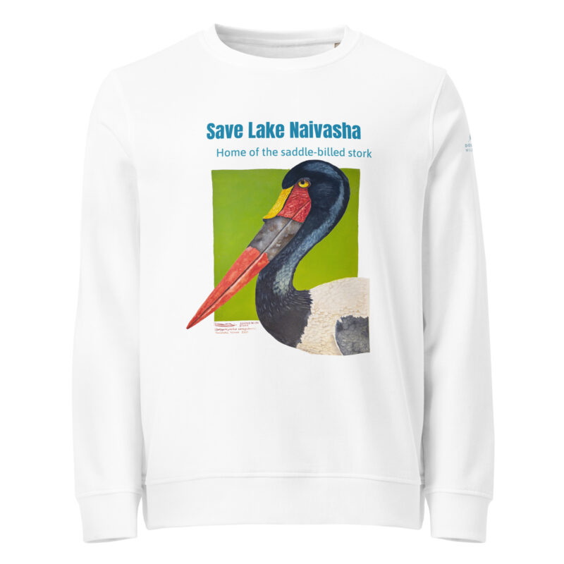 Unisex organic sweatshirt, save the saddle-billed stork - Image 15