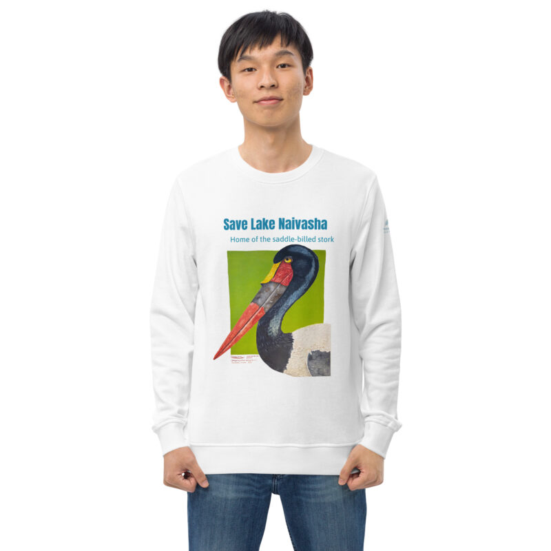 Unisex organic sweatshirt, save the saddle-billed stork - Image 44