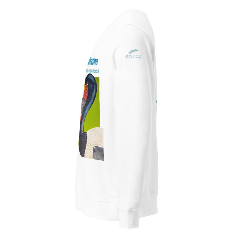 Unisex organic sweatshirt, save Lake Naivasha (saddle-billed stork) - Image 17