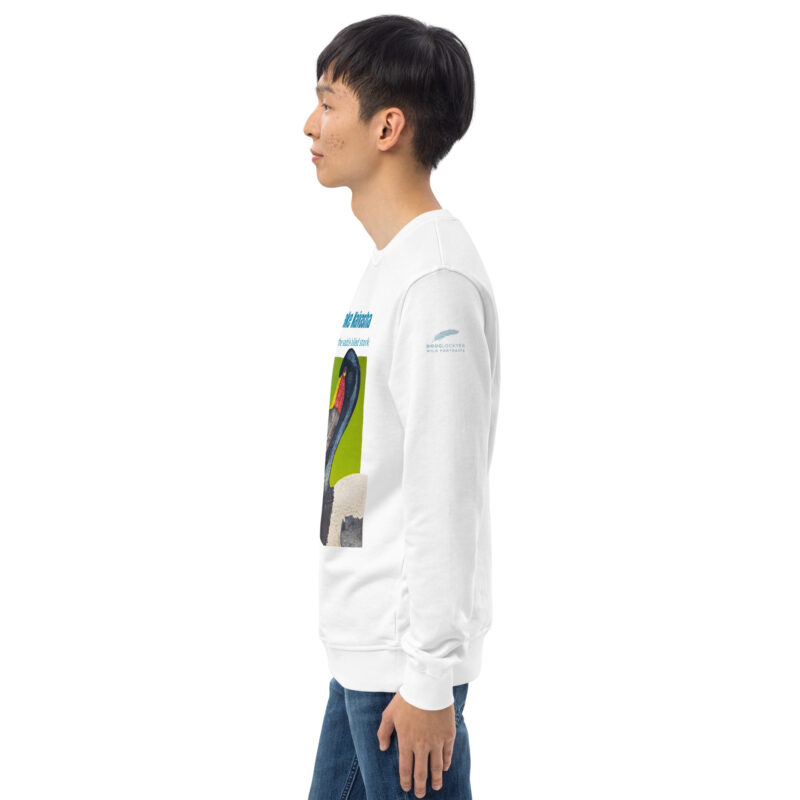 Unisex organic sweatshirt, save Lake Naivasha (saddle-billed stork) - Image 57