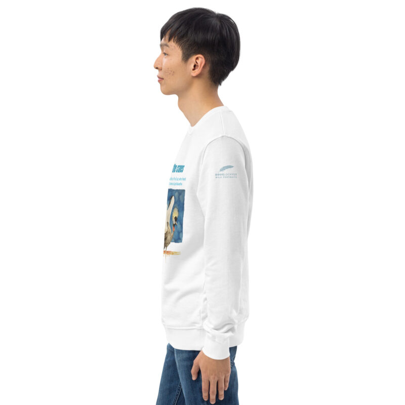 Unisex organic sweatshirt, save the cranes - Image 44