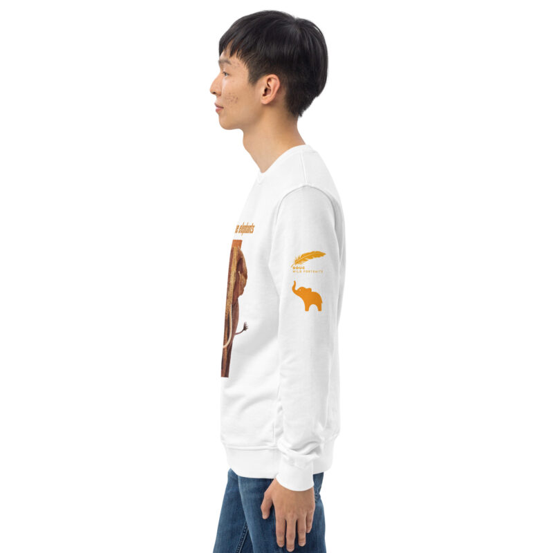 Unisex organic sweatshirt, Save the elephants ("Tim") - Image 37
