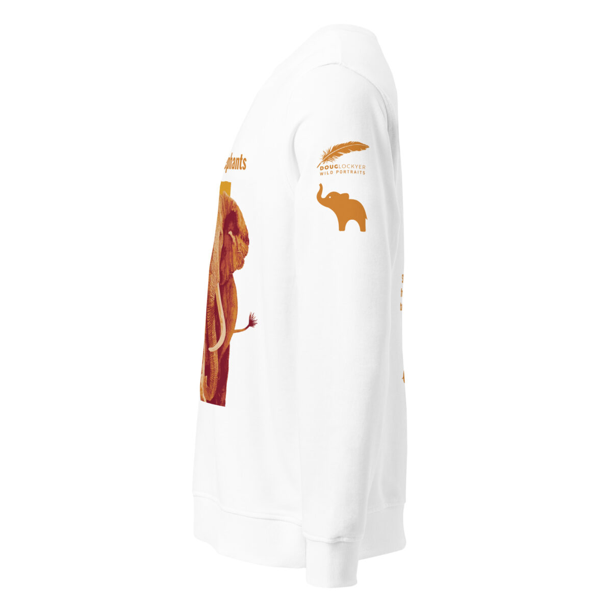 Unisex organic sweatshirt, Save the elephants (posterized art of "Tim",one of te last of thegiant tuskers. - Image 14