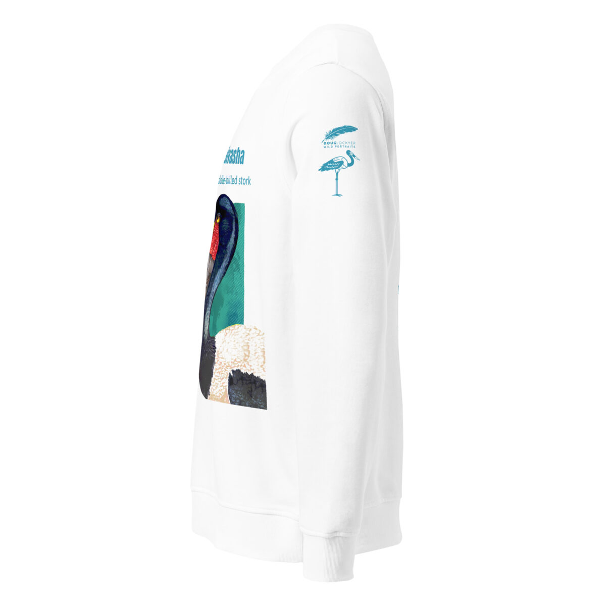 Unisex organic sweatshirt, save Lake Naivasha (saddle-billed stork) - Image 76