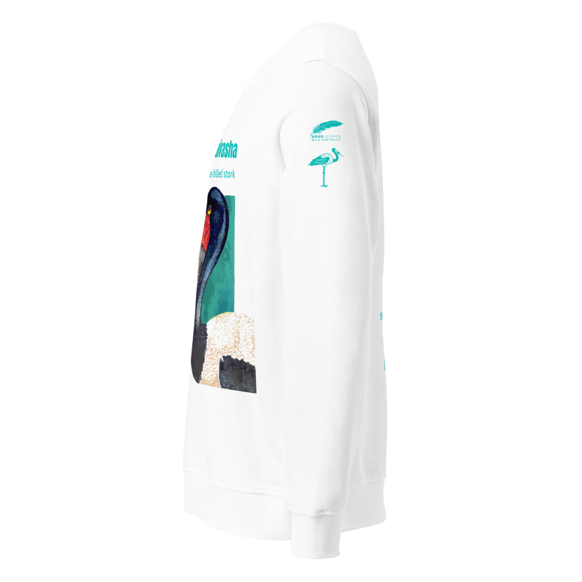 Unisex organic sweatshirt, save Lake Naivasha (saddle-billed stork) - Image 116