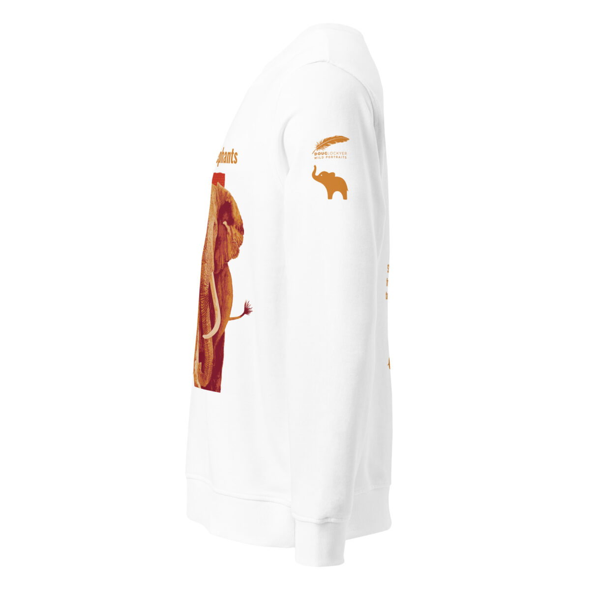Unisex organic sweatshirt, Save the elephants (posterized art of "Tim",one of te last of thegiant tuskers. - Image 42