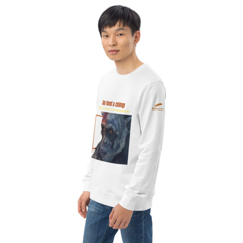 Unisex organic sweatshirt, Go feed a chimp - Image 38