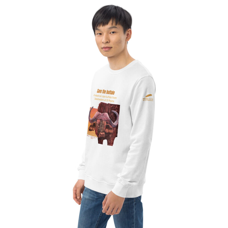 Unisex organic sweatshirt, save the buffalo - Image 48