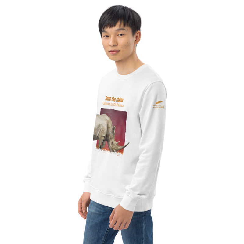 Unisex organic sweatshirt, save the rhino - Image 48