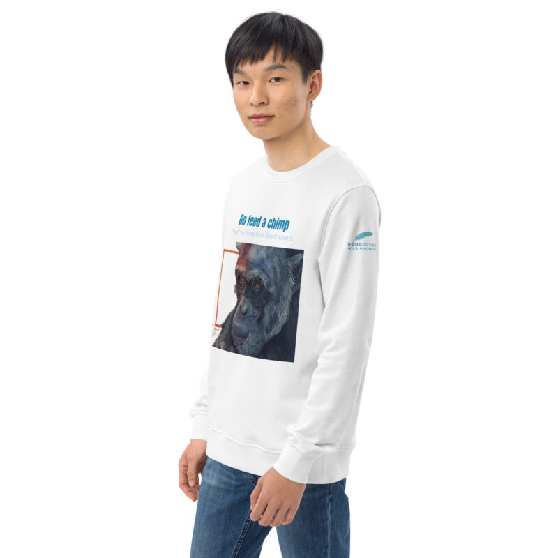 Unisex organic sweatshirt, Go feed a chimp - Image 48