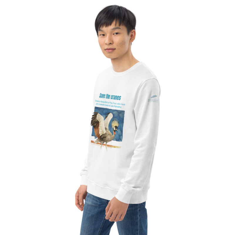 Unisex organic sweatshirt, save the cranes - Image 45