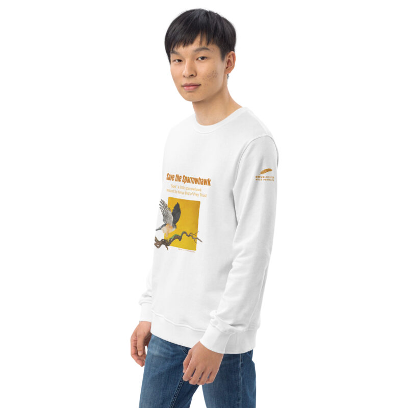 Unisex organic sweatshirt, save the sparrowhawk - Image 48