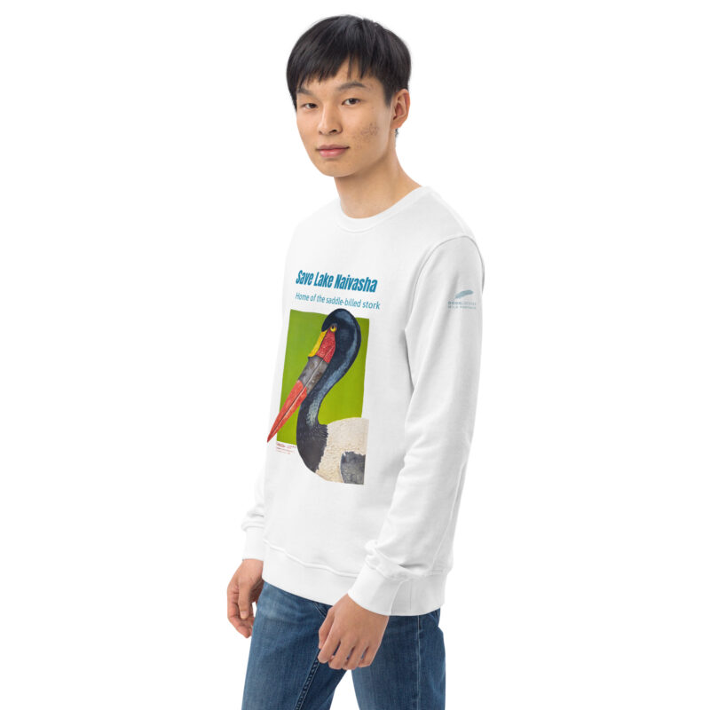 Unisex organic sweatshirt, save the saddle-billed stork - Image 48