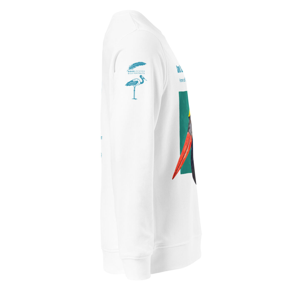 Unisex organic sweatshirt, save Lake Naivasha (saddle-billed stork) - Image 75