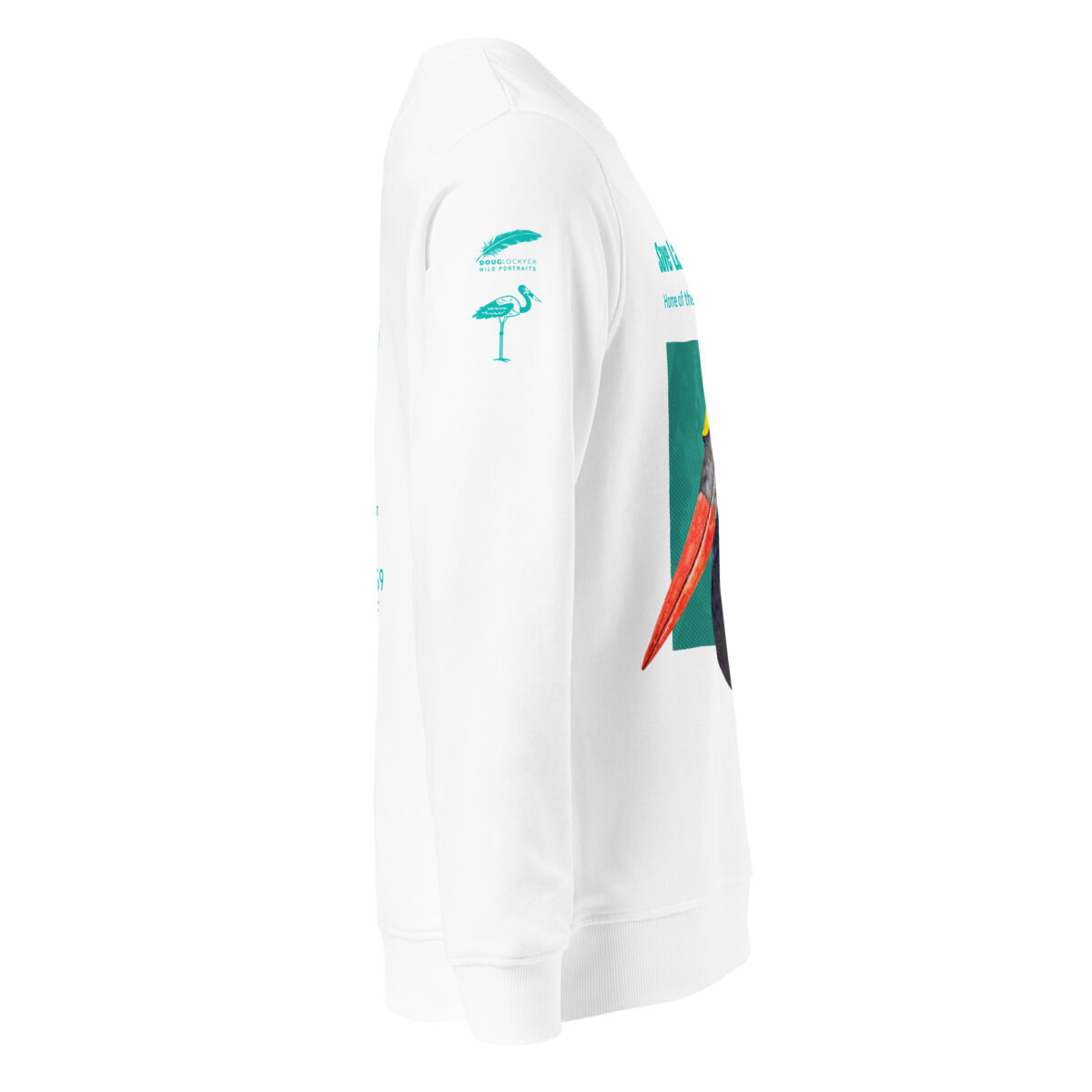Unisex organic sweatshirt, save Lake Naivasha (saddle-billed stork) - Image 115