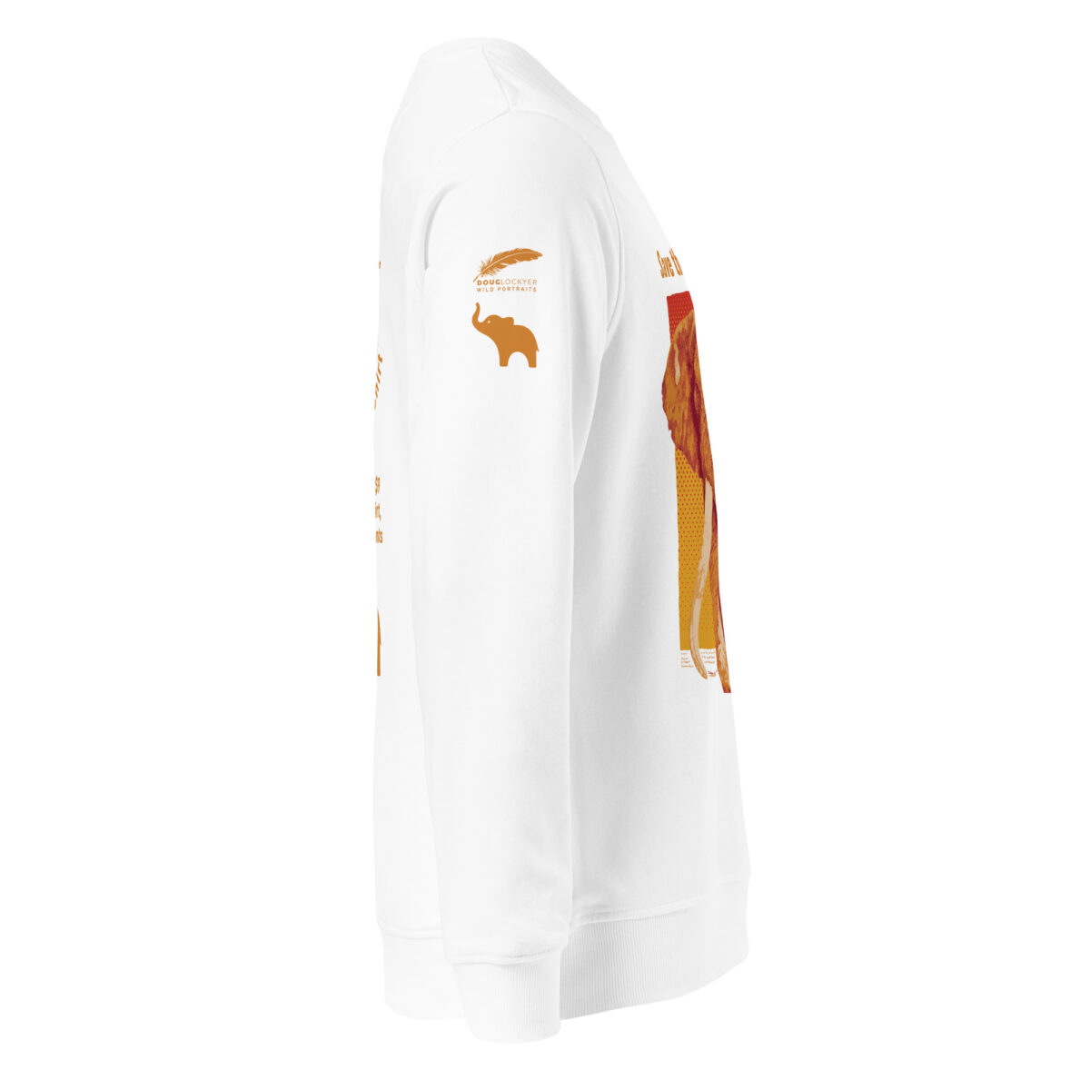 Unisex organic sweatshirt, Save the elephants (posterized art of "Tim",one of te last of thegiant tuskers. - Image 41
