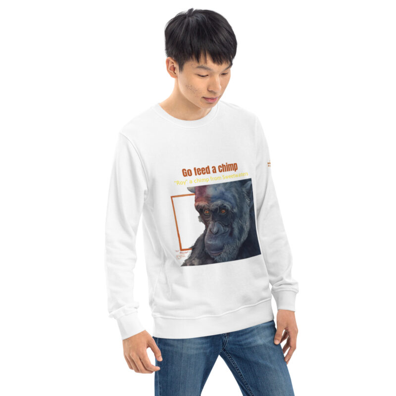 Unisex organic sweatshirt, Go feed a chimp - Image 40
