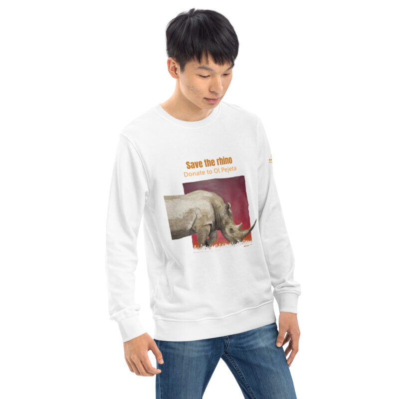 Unisex organic sweatshirt, save the rhino - Image 50