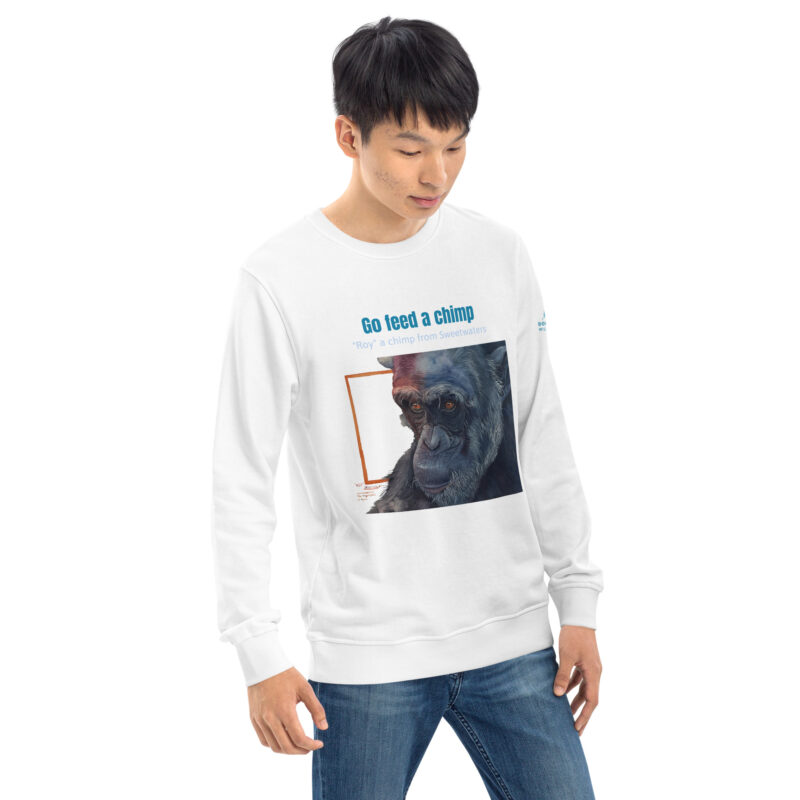 Unisex organic sweatshirt, Go feed a chimp - Image 50