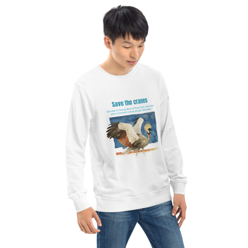 Unisex organic sweatshirt, save the cranes - Image 47