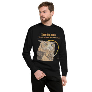 Unisex Premium Sweatshirt, save the owls