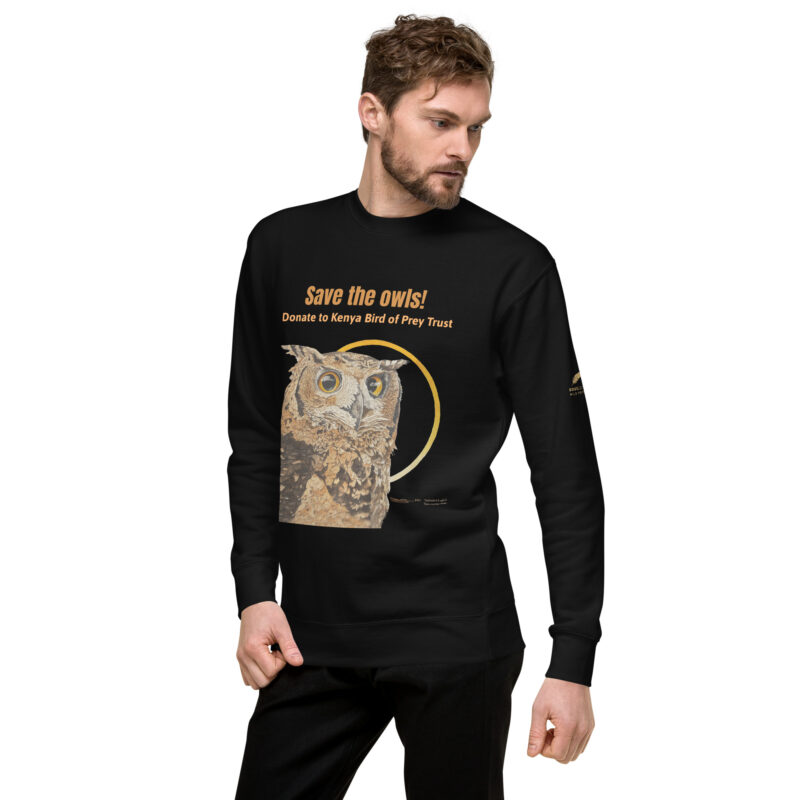 Unisex Premium Sweatshirt, save the owls - Image 3