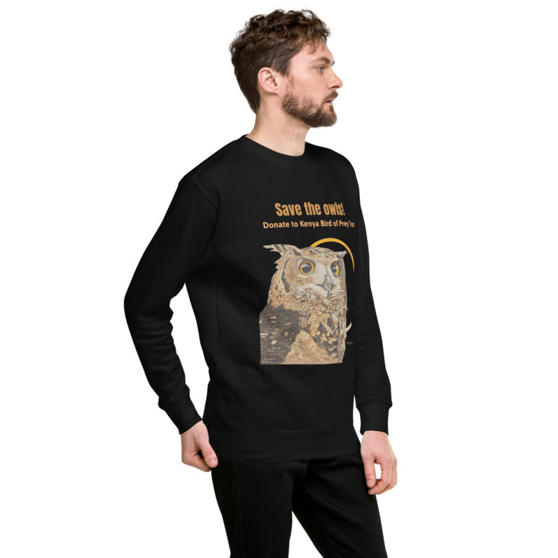 Unisex Premium Sweatshirt, save the owls - Image 6