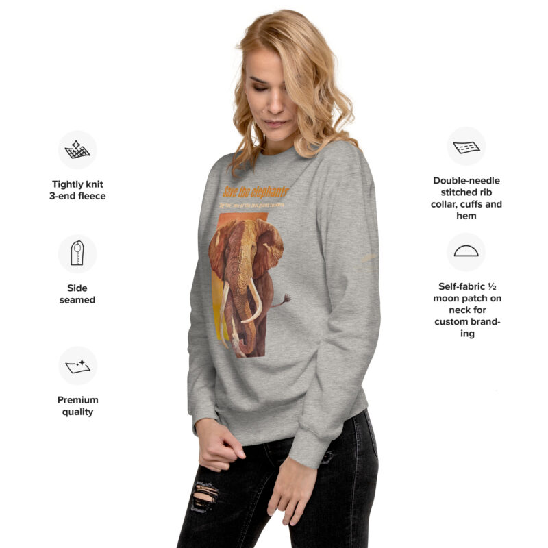 Unisex Premium Sweatshirt ,Big Tim, one of  the last of the giant  tuskers - Image 16
