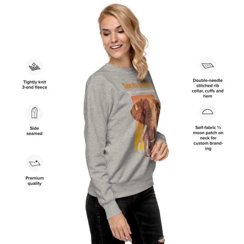 Unisex Premium Sweatshirt ,Big Tim, one of  the last of the giant  tuskers - Image 18