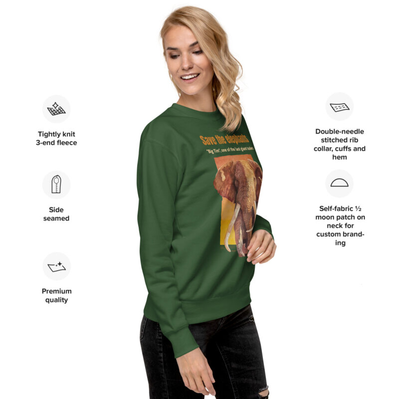 Unisex Premium Sweatshirt ,Big Tim, one of  the last of the giant  tuskers - Image 15