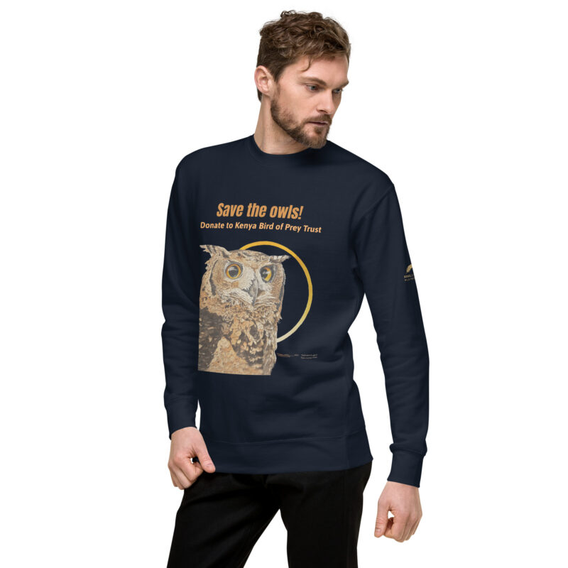 Unisex Premium Sweatshirt, save the owls - Image 9