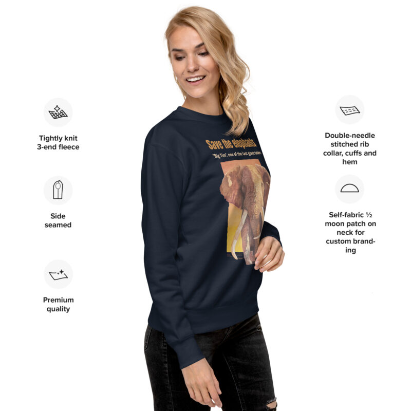 Unisex Premium Sweatshirt ,Big Tim, one of  the last of the giant  tuskers - Image 6