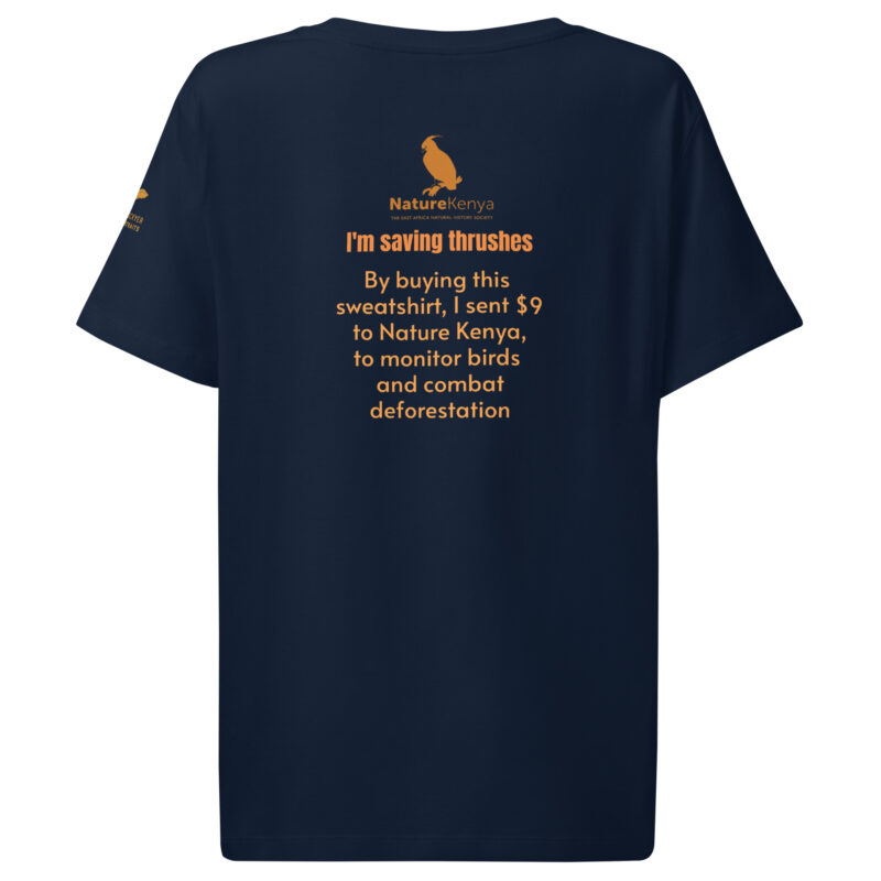 Women’s organic ribbed neck t-shirt, save the Taita thrush - Image 9