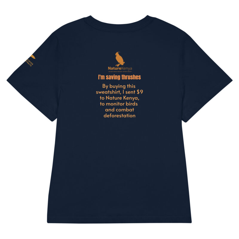 Women’s organic ribbed neck t-shirt, save the Taita thrush - Image 11