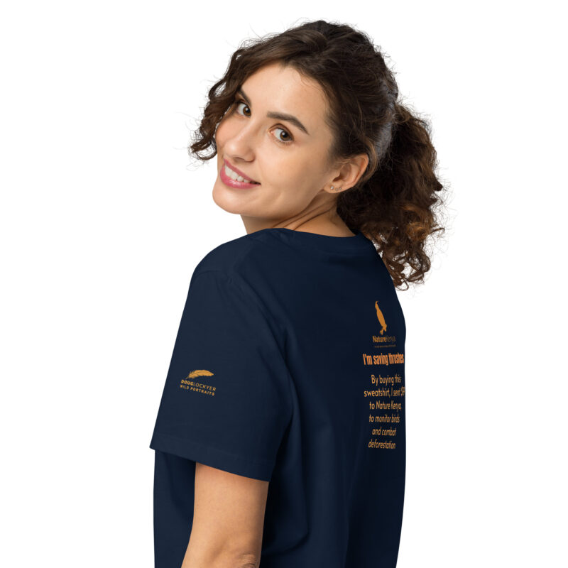 Women’s organic ribbed neck t-shirt, save the Taita thrush - Image 29