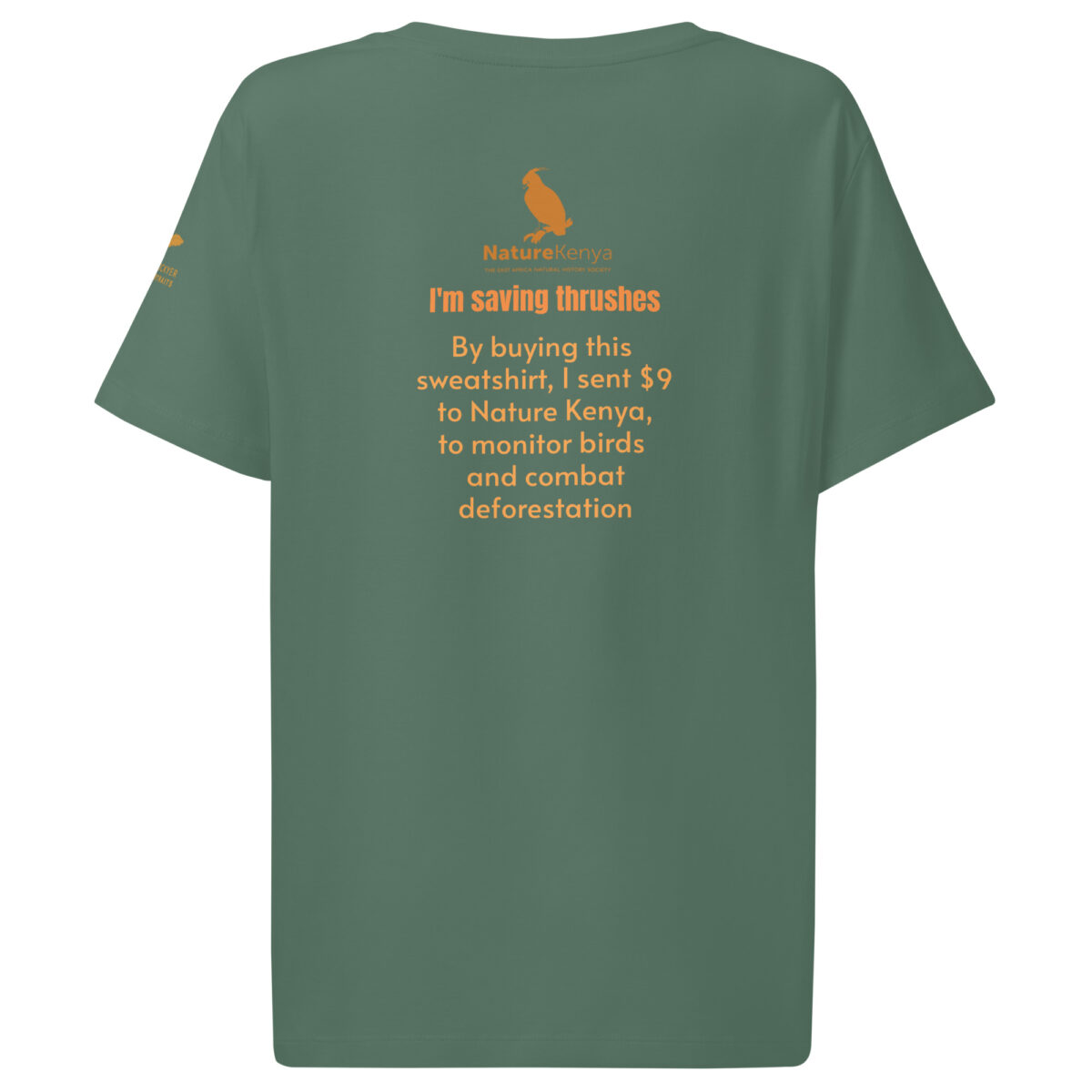 Women’s organic ribbed neck t-shirt, save the Taita thrush - Image 17