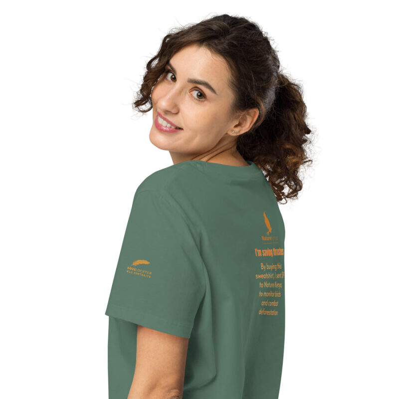Women’s organic ribbed neck t-shirt, save the Taita thrush - Image 33