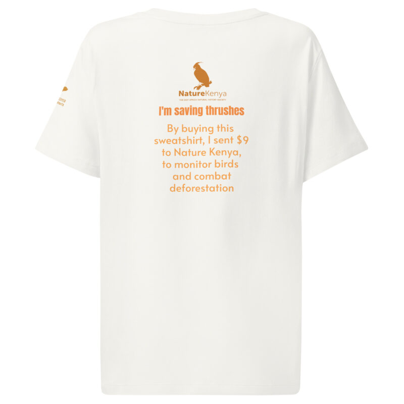 Women’s organic ribbed neck t-shirt, save the Taita thrush - Image 21