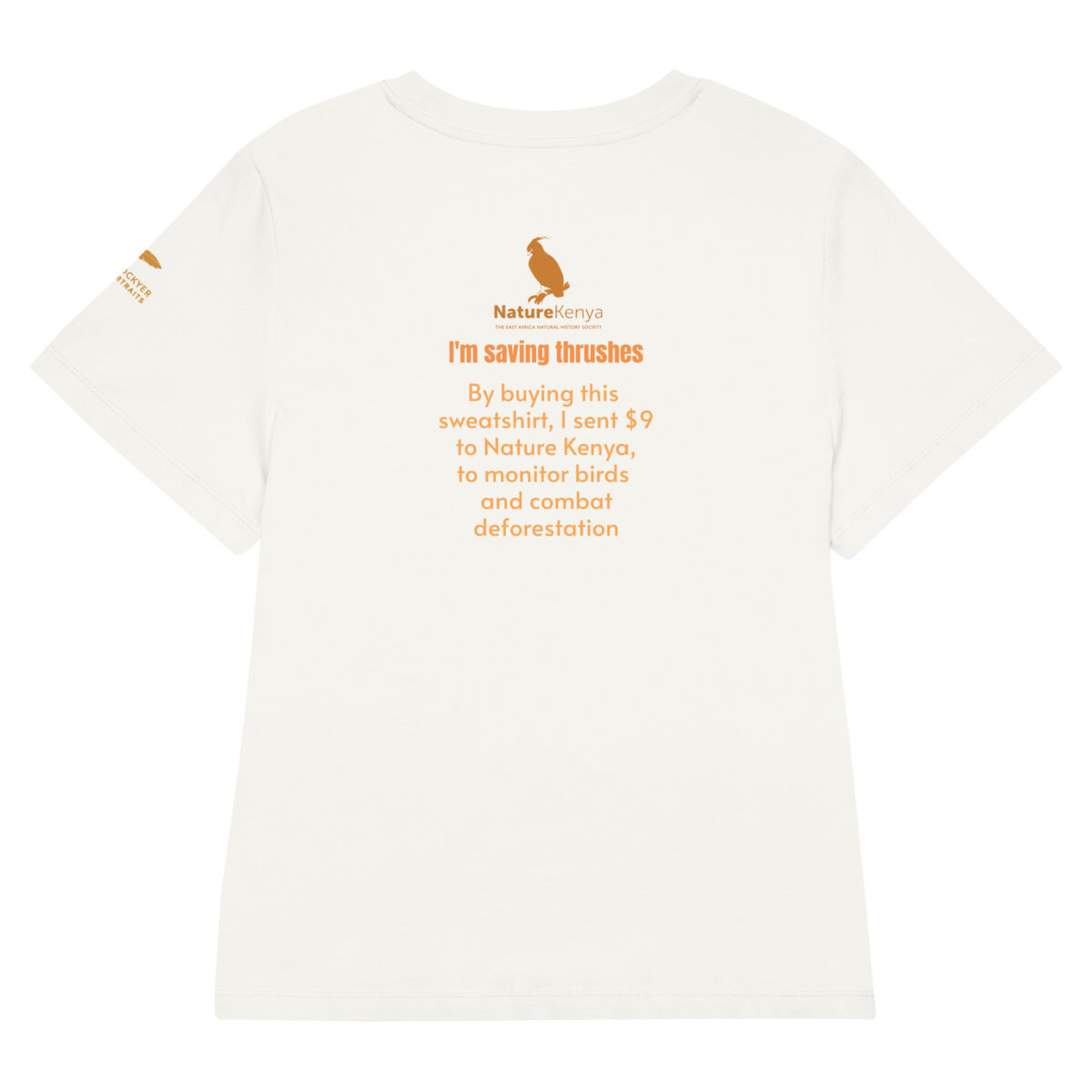 Women’s organic ribbed neck t-shirt, save the Taita thrush - Image 23