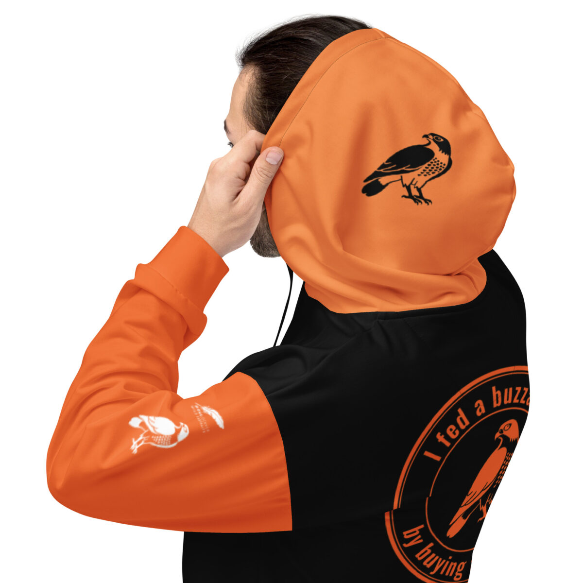 Unisex Allover Print Hoodie, Go feed a buzzard ("Gene", the augur buzzard) - Image 48
