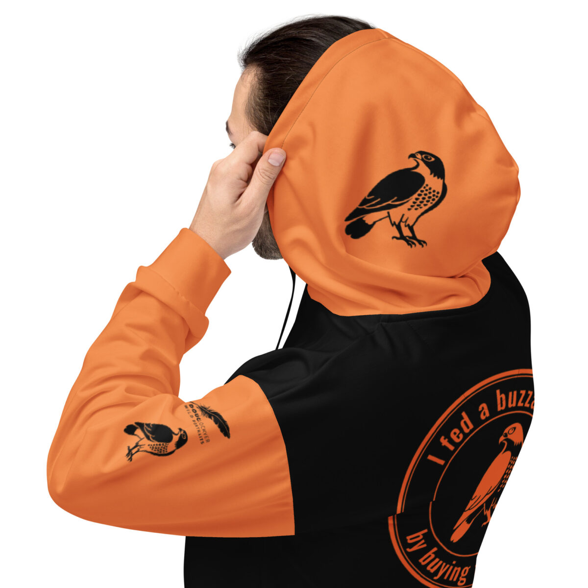 Unisex Allover Print Hoodie, Go feed a buzzard ("Gene", the augur buzzard) - Image 90