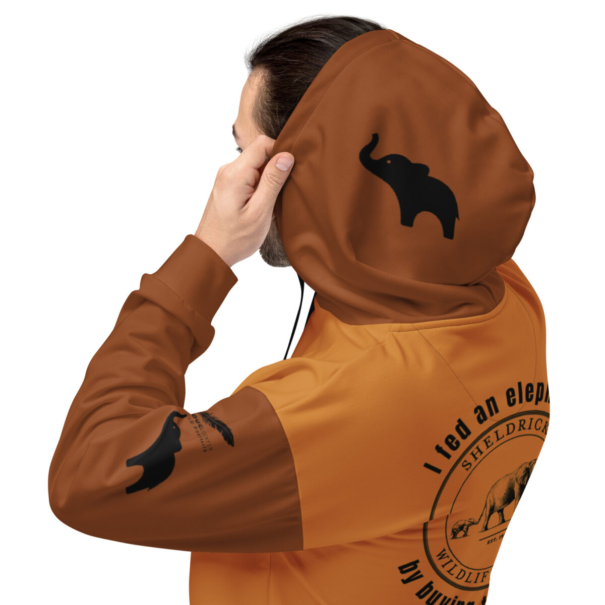 Unisex Allover Print Hoodie, "Tim", last of the giant tuskers - Image 25