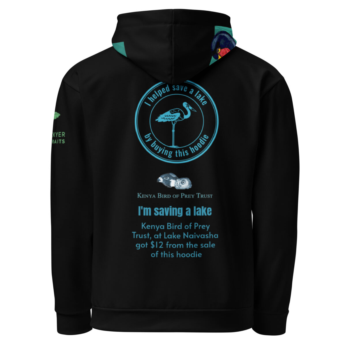 Unisex Allover Print Hoodie, Saddle-billed stork - Image 15