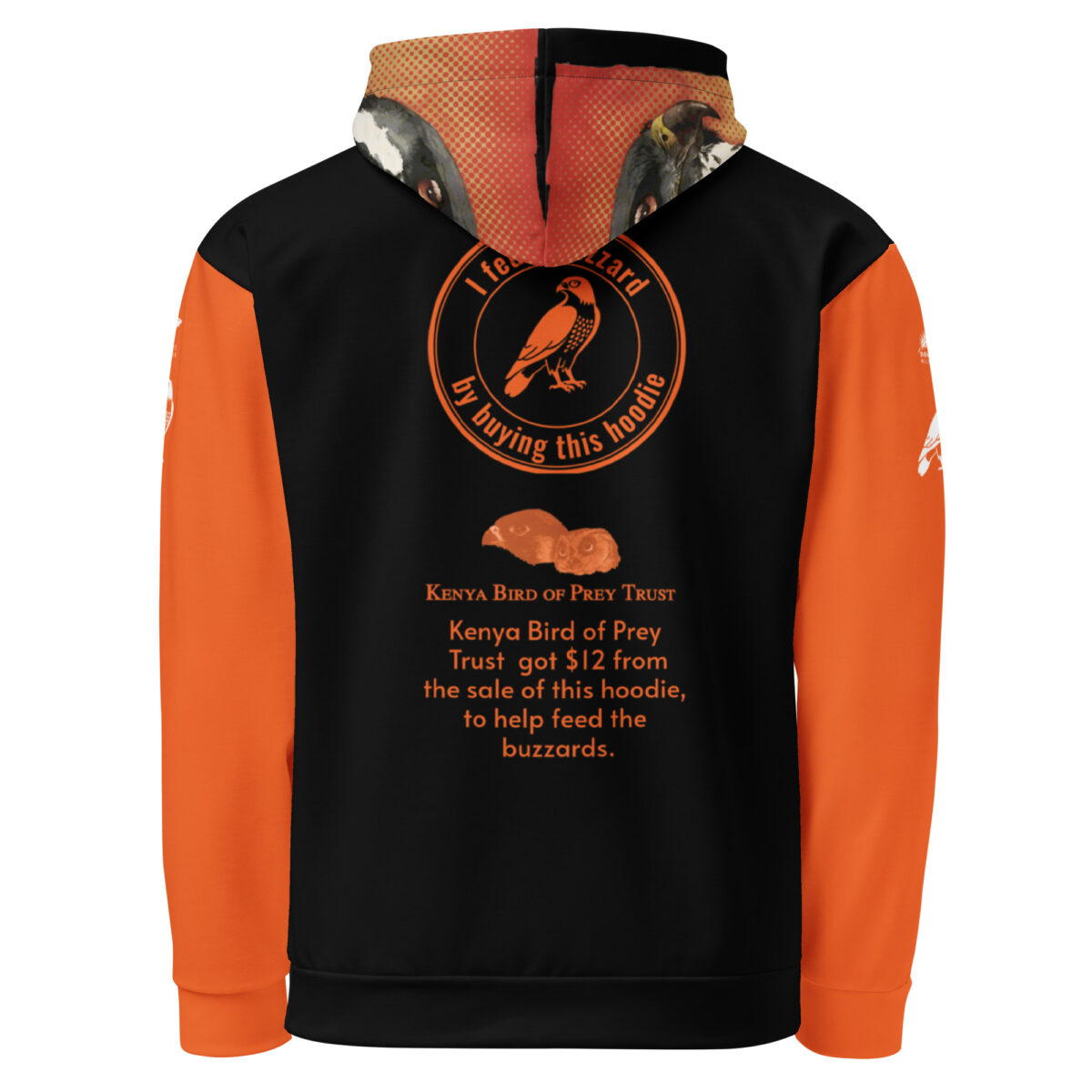 Unisex Allover Print Hoodie, Go feed a buzzard ("Gene", the augur buzzard) - Image 13